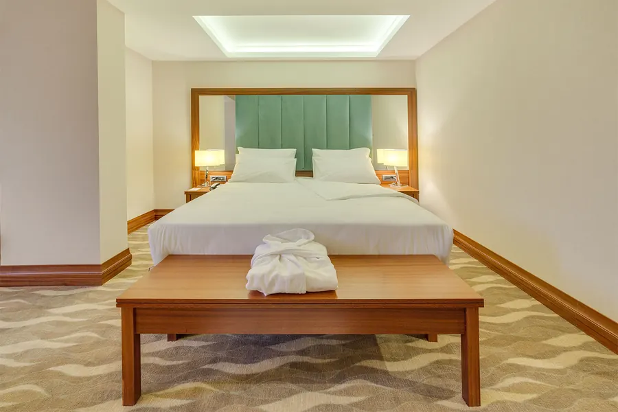 Large double bed and bench
