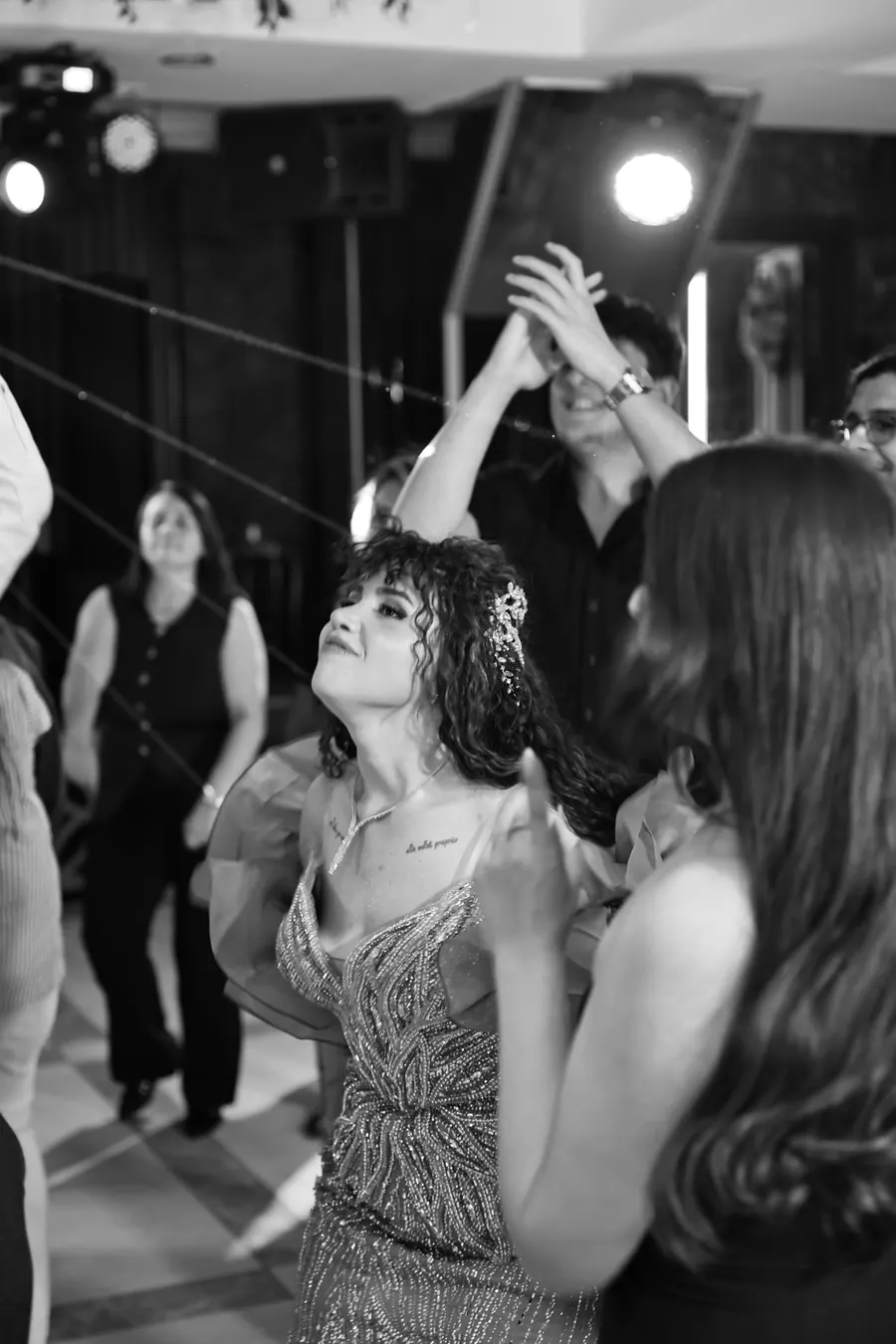 Black and white party moment